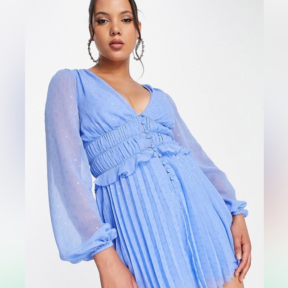 Asos Blue glittery dress perfect for party or baby shower - Picture 4 of 5